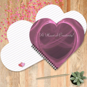 Silky Pink Heart Digital Art Template Notebook