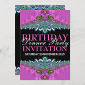 Silky Pink Lace Birthday Dinner Party Invitations (Front/Back)