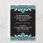 Silky Pink Lace Birthday Dinner Party Invitations (Back)