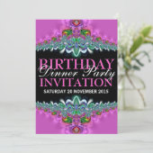Silky Pink Lace Birthday Dinner Party Invitations (Standing Front)