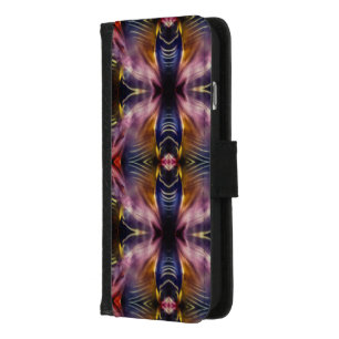 Silky repetition in black and burgundy inflated th iPhone 8/7 wallet case