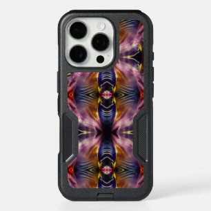 Silky repetition in black and burgundy inflated th iPhone 16 pro case