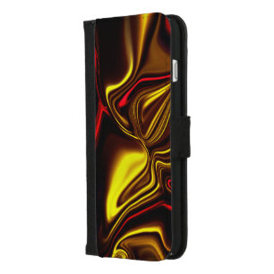 Silky strokes in red and gold with darkened parts iPhone 8/7 plus wallet case
