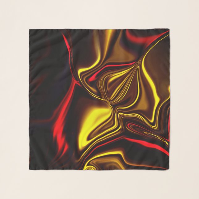 Silky strokes in red and gold with darkened parts scarf (Front)