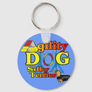 Silky_Terrier_Agility Gifts Keychain