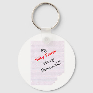 Silky Terrier Ate my Homework Keychain