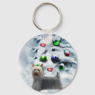 Silky Terrier Christmas Gifts Keychain