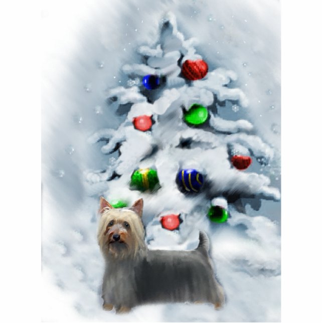 Silky Terrier Christmas Ornament (Front)