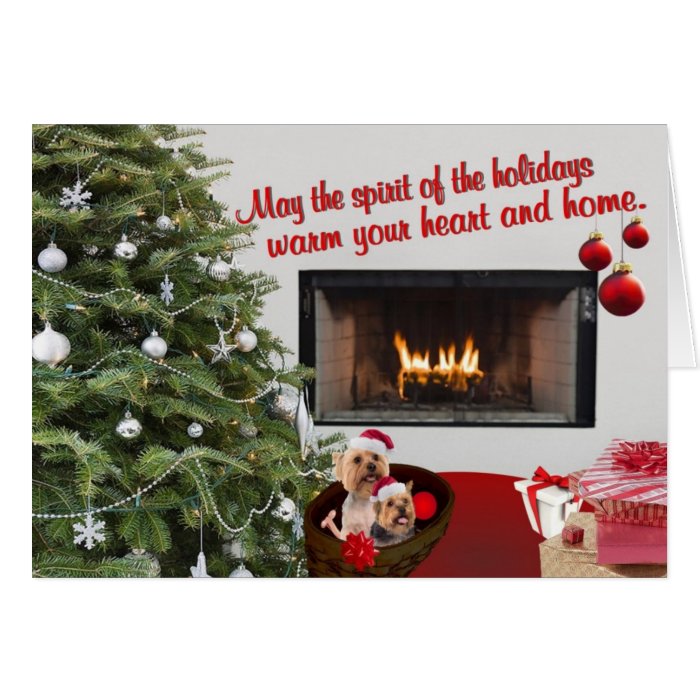 Silky Terrier Christmas Warm Wishes Greeting Card