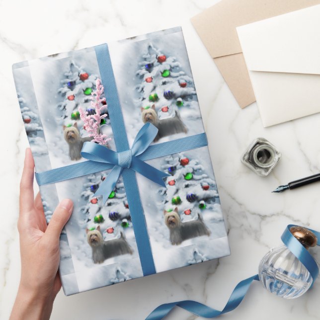 Silky Terrier Christmas Wrapping Paper (Gifting)