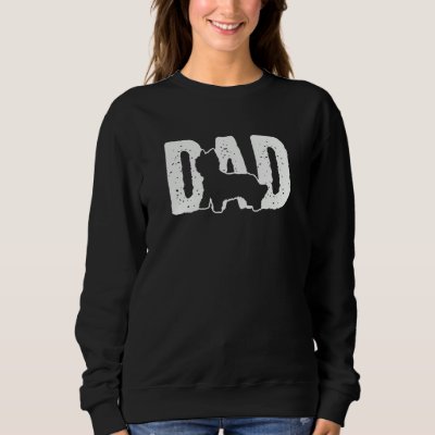 silky terrier Dad Father Silhouette Dog Sweatshirt