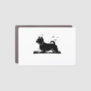 Silky Terrier Dog � Halloween Moon Silhouette Clas Car Magnet