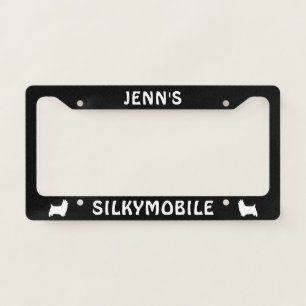 Silky Terrier Dog Silhouettes Silkymobile Custom License Plate Frame