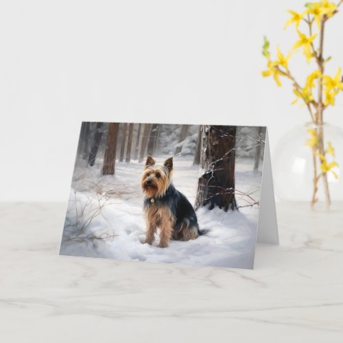 Silky Terrier Let It Snow Christmas  Card