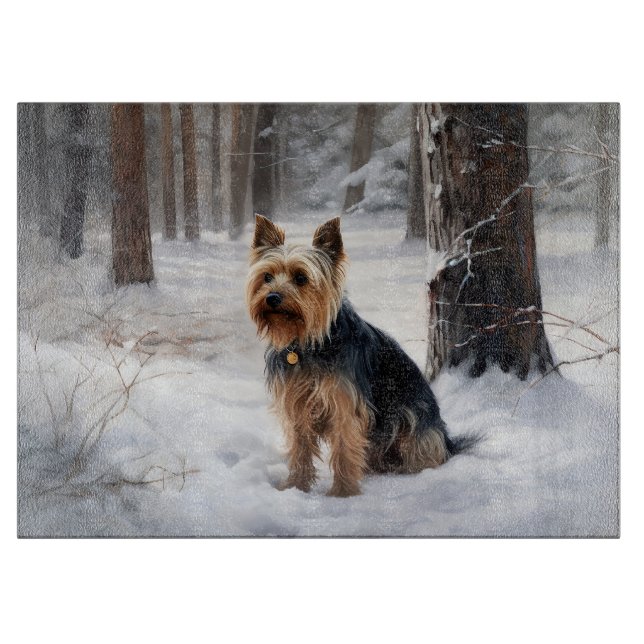 Silky Terrier Let It Snow Christmas  Cutting Board (Front)