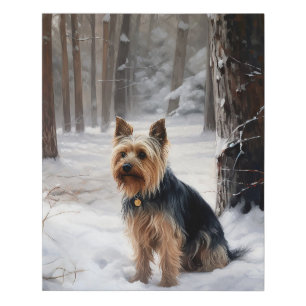Silky Terrier Let It Snow Christmas Faux Canvas Print