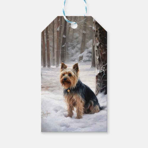 Silky Terrier Let It Snow Christmas  Gift Tags