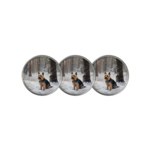 Silky Terrier Let It Snow Christmas Golf Ball Marker