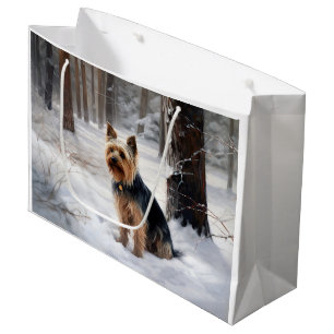 Silky Terrier Let It Snow Christmas  Large Gift Bag