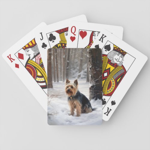 Silky Terrier Let It Snow Christmas  Playing Cards