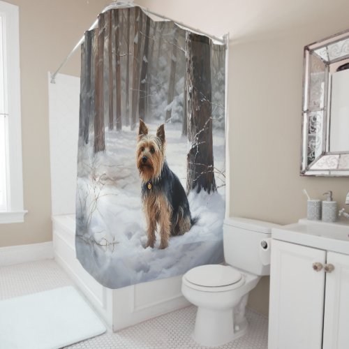 Silky Terrier Let It Snow Christmas  Shower Curtain