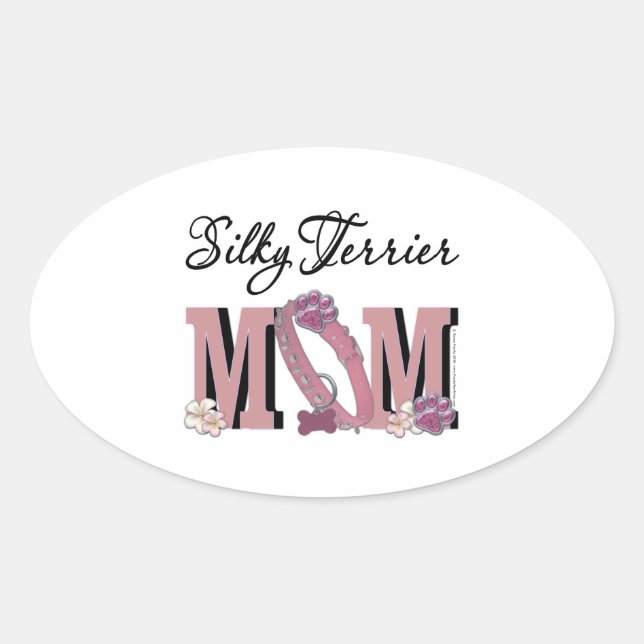 Silky Terrier MOM Oval Sticker (Front)