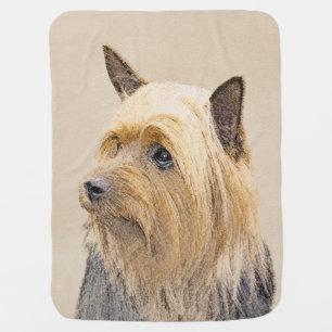 Silky Terrier Painting - Cute Original Dog Art Baby Blanket