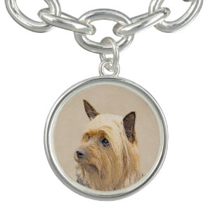Silky Terrier Painting - Cute Original Dog Art Bracelet