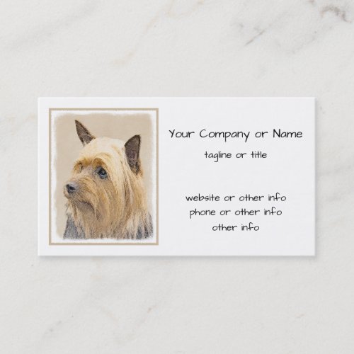 Silky Terrier Painting _ Cute Original Dog Art Business Card