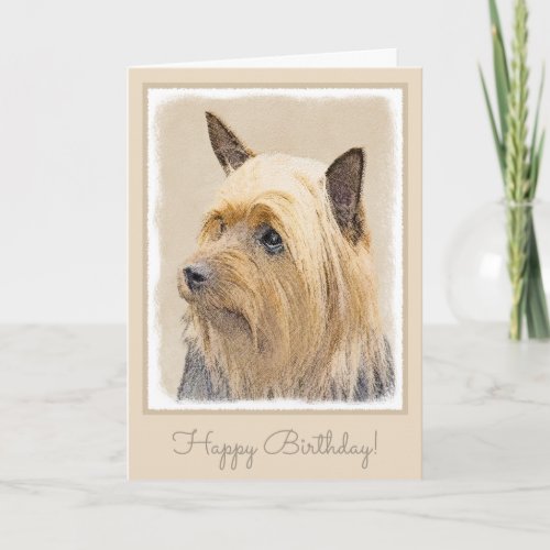 Silky Terrier Painting _ Cute Original Dog Art Card