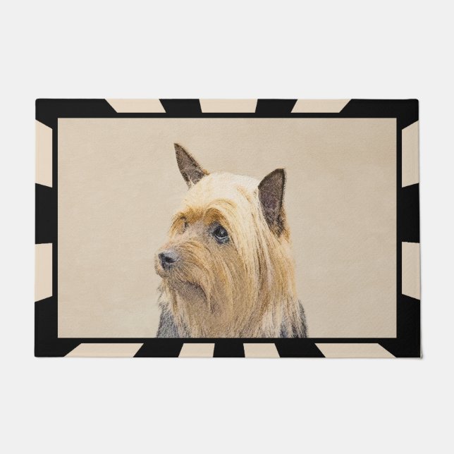 Silky Terrier Painting - Cute Original Dog Art Doormat (Front)