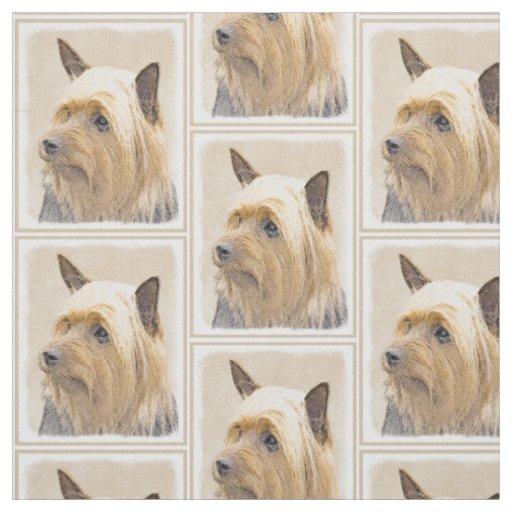 Silky Terrier Painting - Cute Original Dog Art Fabric