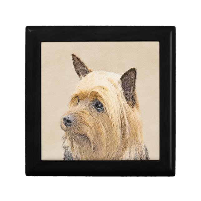 Silky Terrier Painting - Cute Original Dog Art Gift Box (Front)