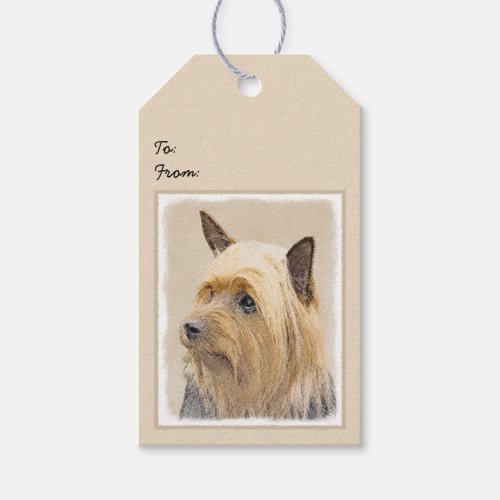 Silky Terrier Painting _ Cute Original Dog Art Gift Tags