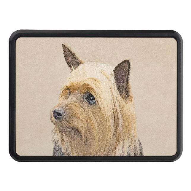 Silky Terrier Painting - Cute Original Dog Art Hitch Cover (Front)