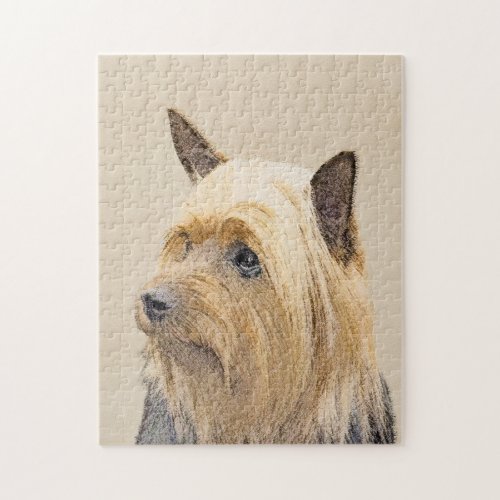 Silky Terrier Painting _ Cute Original Dog Art Jigsaw Puzzle