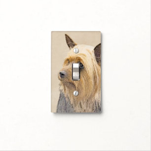 Silky Terrier Painting - Cute Original Dog Art Light Switch Cover