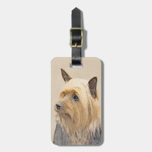 Silky Terrier Painting - Cute Original Dog Art Luggage Tag