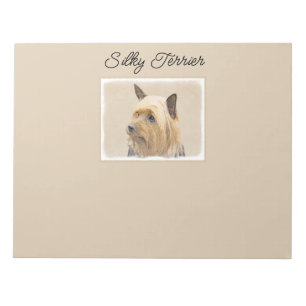 Silky Terrier Painting - Cute Original Dog Art Not Notepad