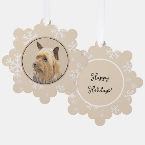 Silky Terrier Painting _ Cute Original Dog Art Ornament Card