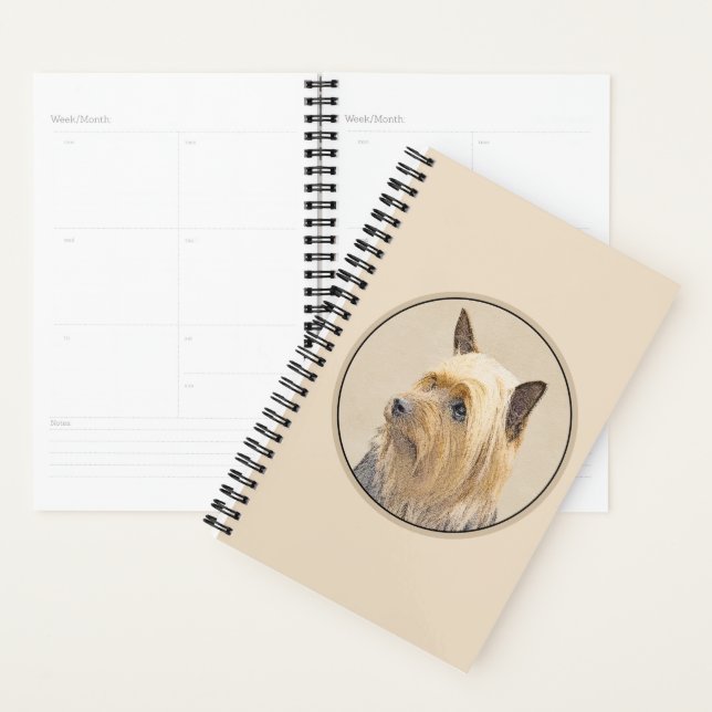 Silky Terrier Painting - Cute Original Dog Art Planner (Display)