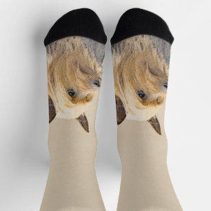 Silky Terrier Painting - Cute Original Dog Art Socks
