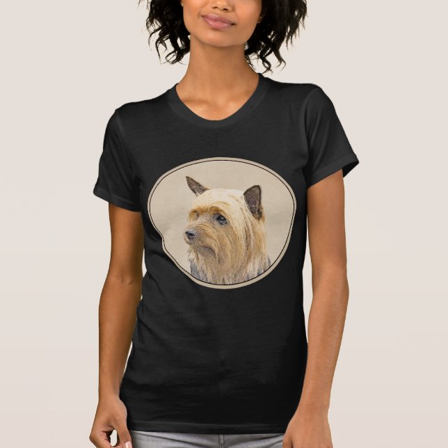 Silky Terrier Painting - Cute Original Dog Art T-Shirt (Front)