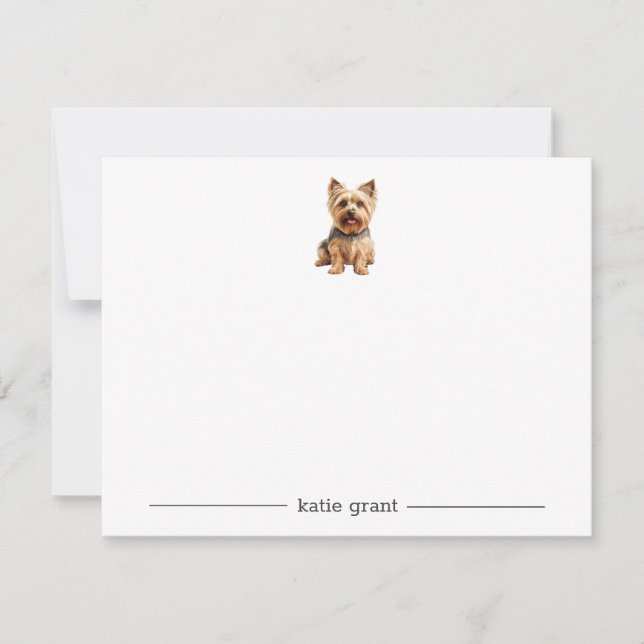 Silky Terrier Personalized Note Cards (Front)