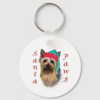 Silky Terrier Santa Paws Keychain