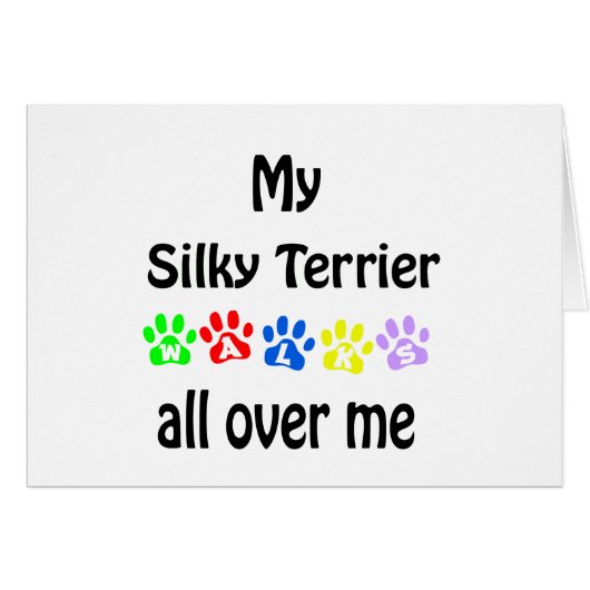 Silky Terrier Walks Design Cards (Front Horizontal)