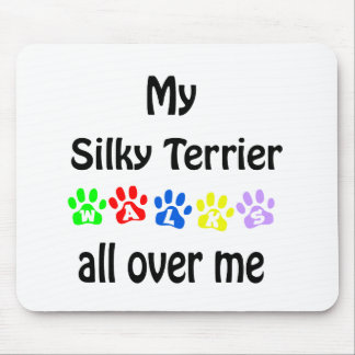 Silky Terrier Walks Design Mouse Pad
