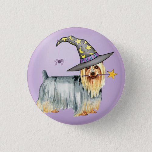 Silky Terrier Witch Button