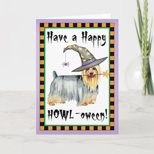 Silky Terrier Witch Card (Front)