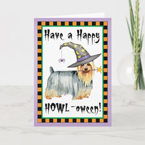 Silky Terrier Witch Card